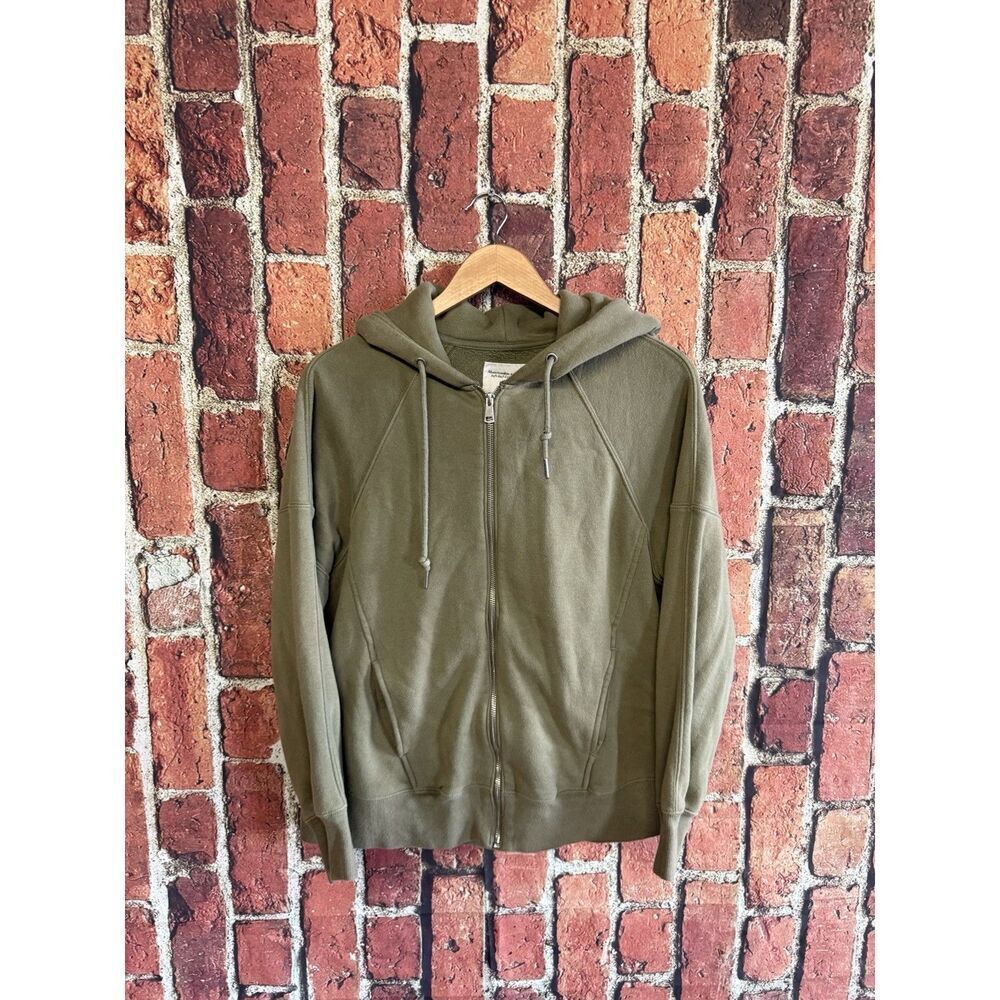 Abercrombie & Fitch Womens Green Full Zip Hooded Soft Collection Sweater Size S